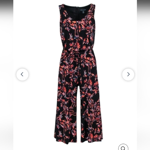 Cynthia Rowley black floral midi jumpsuit - Picture 1 of 10